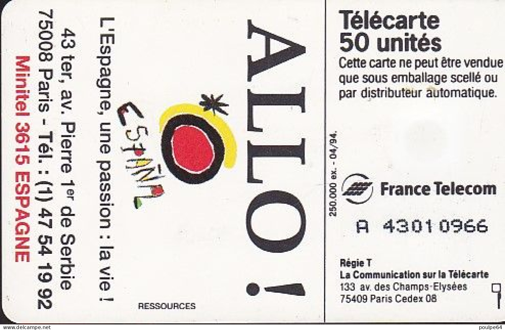 F459- 04/1994 - HOLA " La Mer " - 50 SO5 - 1994