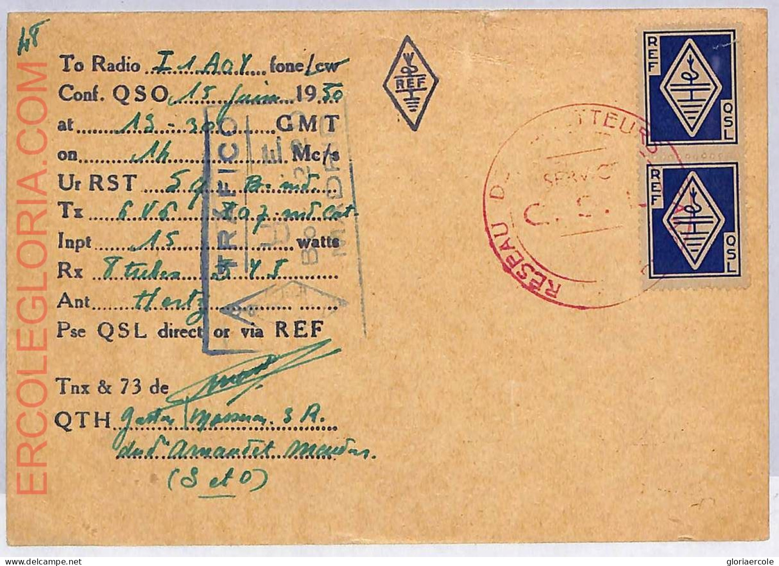 Ad9072 - FRANCE - RADIO FREQUENCY CARD   - 1950 - Radio