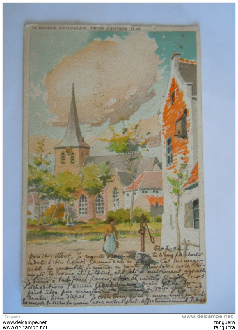 Dilbeek L'église Kerk Litho La Belgique Pittoresque Edition Artistique Circulée Gelopen 1902 - Dilbeek