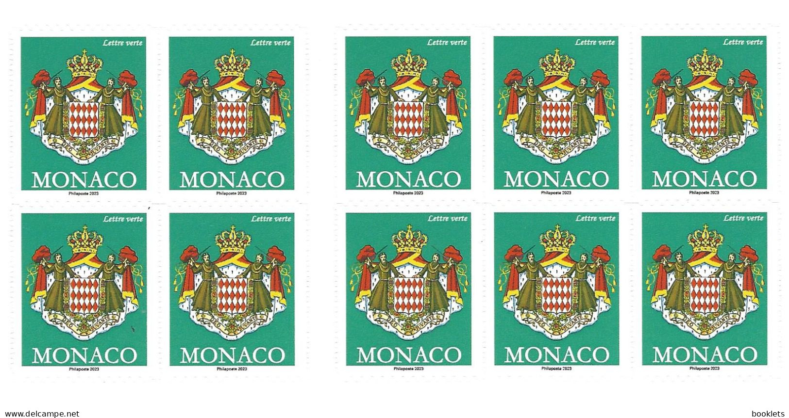 MONACO, 2023, Booklet/carnet 22, Blason De Grimaldi, 10x Ecopli, Green - Markenheftchen