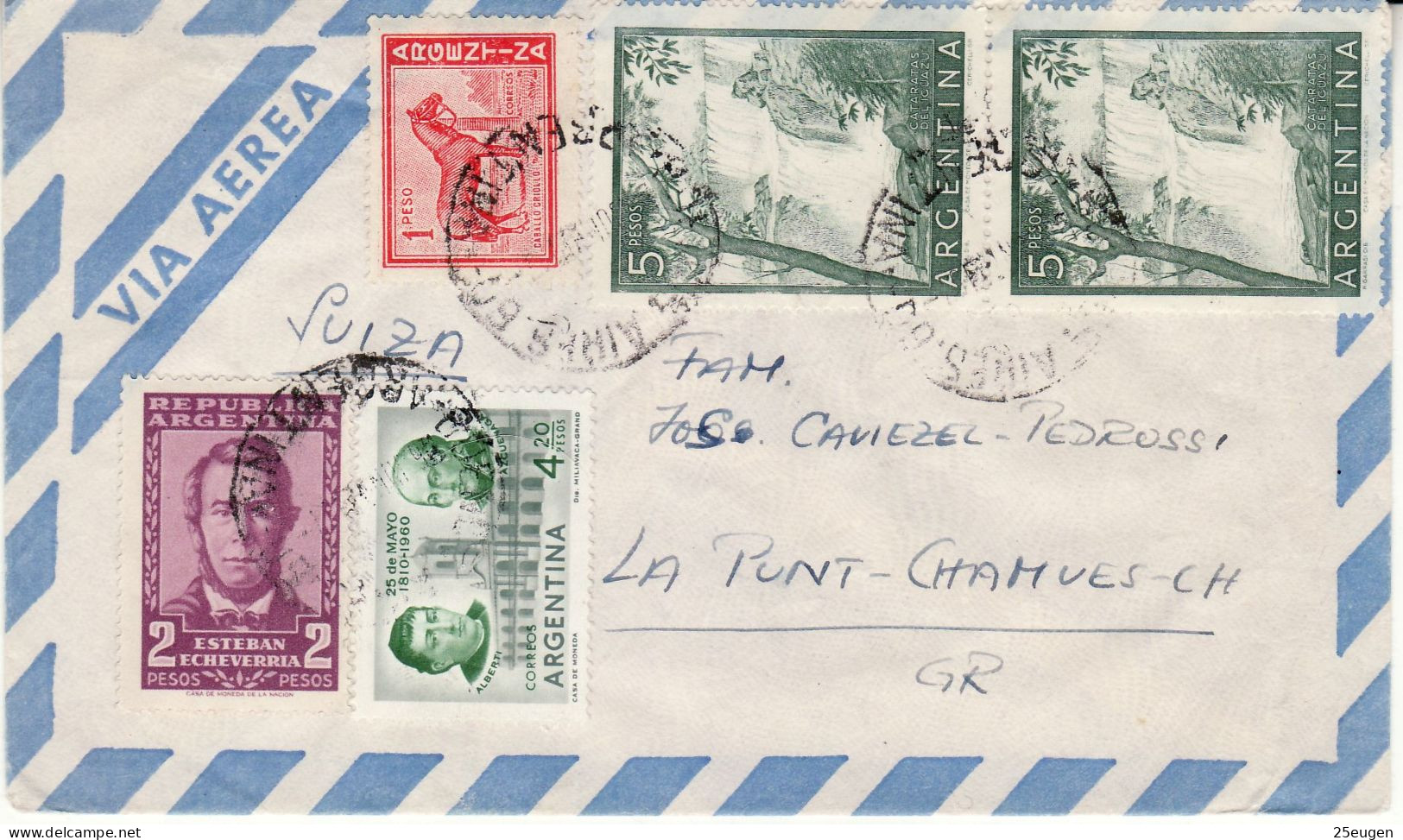 ARGENTINA 1960 AIRMAIL LETTER SENT FROM BUENOS AIRES TO SWITZERLAND - Brieven En Documenten