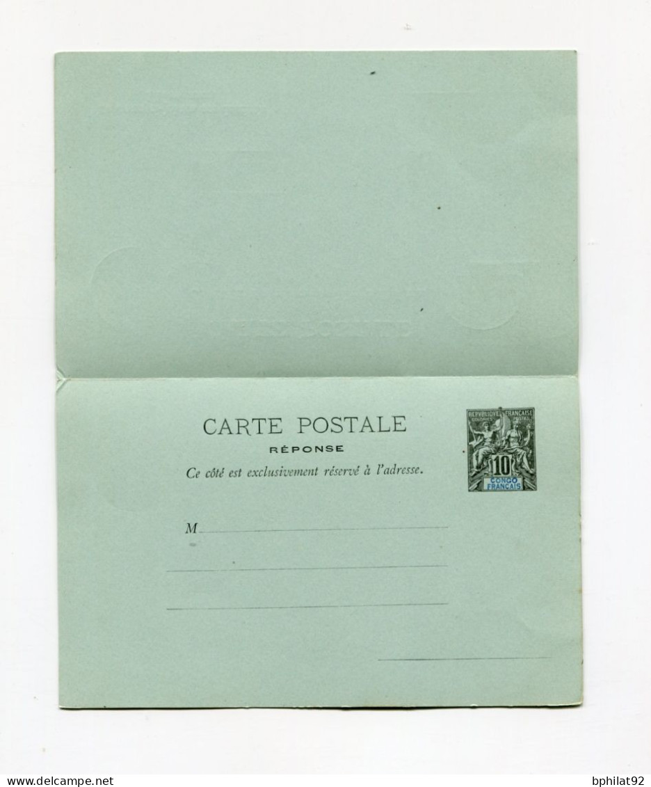 !!! CONGO, ENTIER POSTAL AVEC CARTE REPONSE CACHET DE BRAZZAVILLE - Covers & Documents