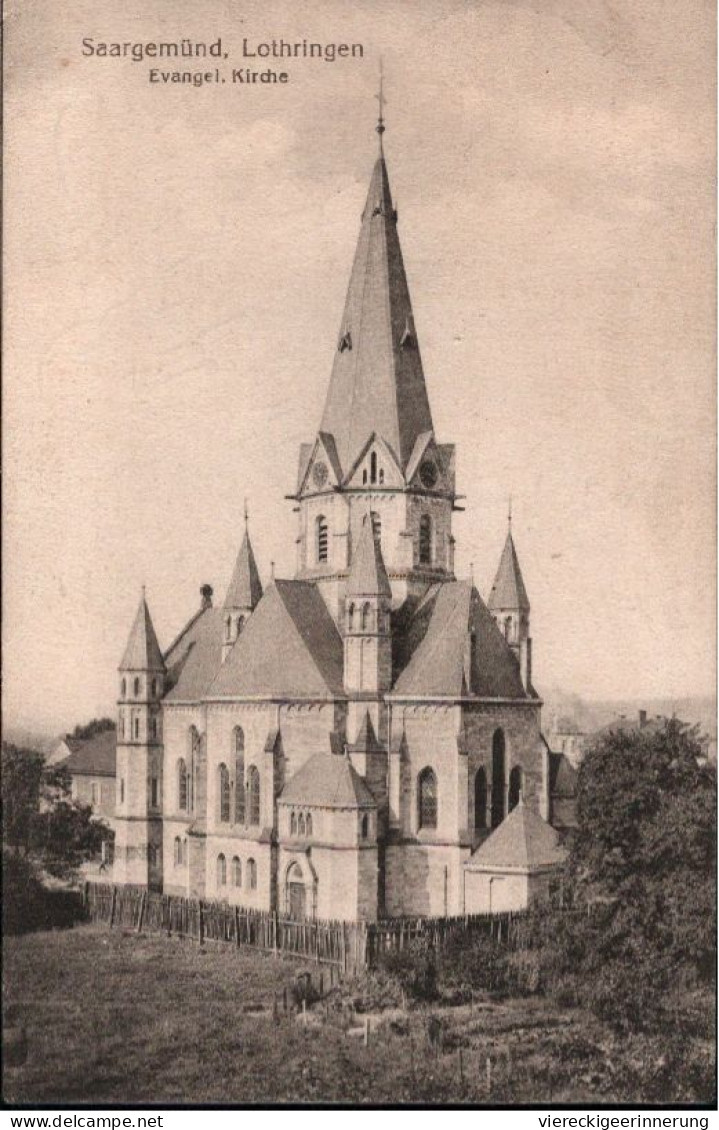 !  [57] Cpa Saargemünd, Lothringen, Evangelische Kirche, Sarreguemines, 1918, 1. Weltkrieg, Feldpost - Sarreguemines