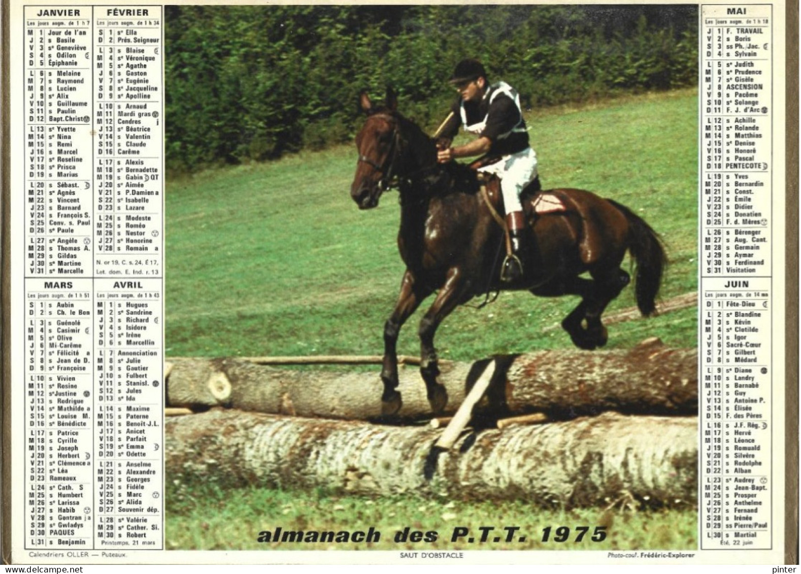 CALENDRIER - Almanach Des PTT 1975 - Formato Grande : 1971-80