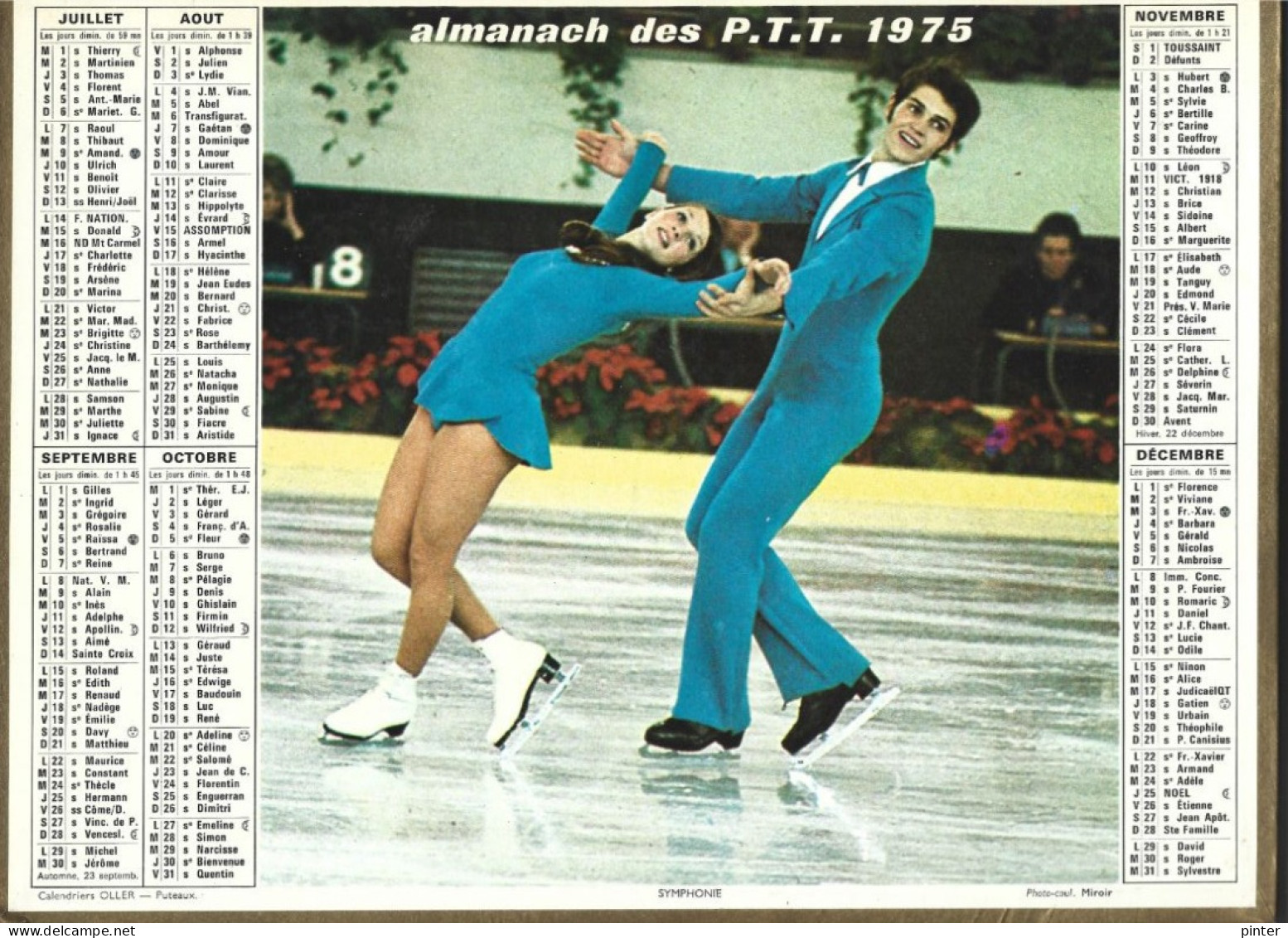 CALENDRIER - Almanach Des PTT 1975 - Tamaño Grande : 1971-80