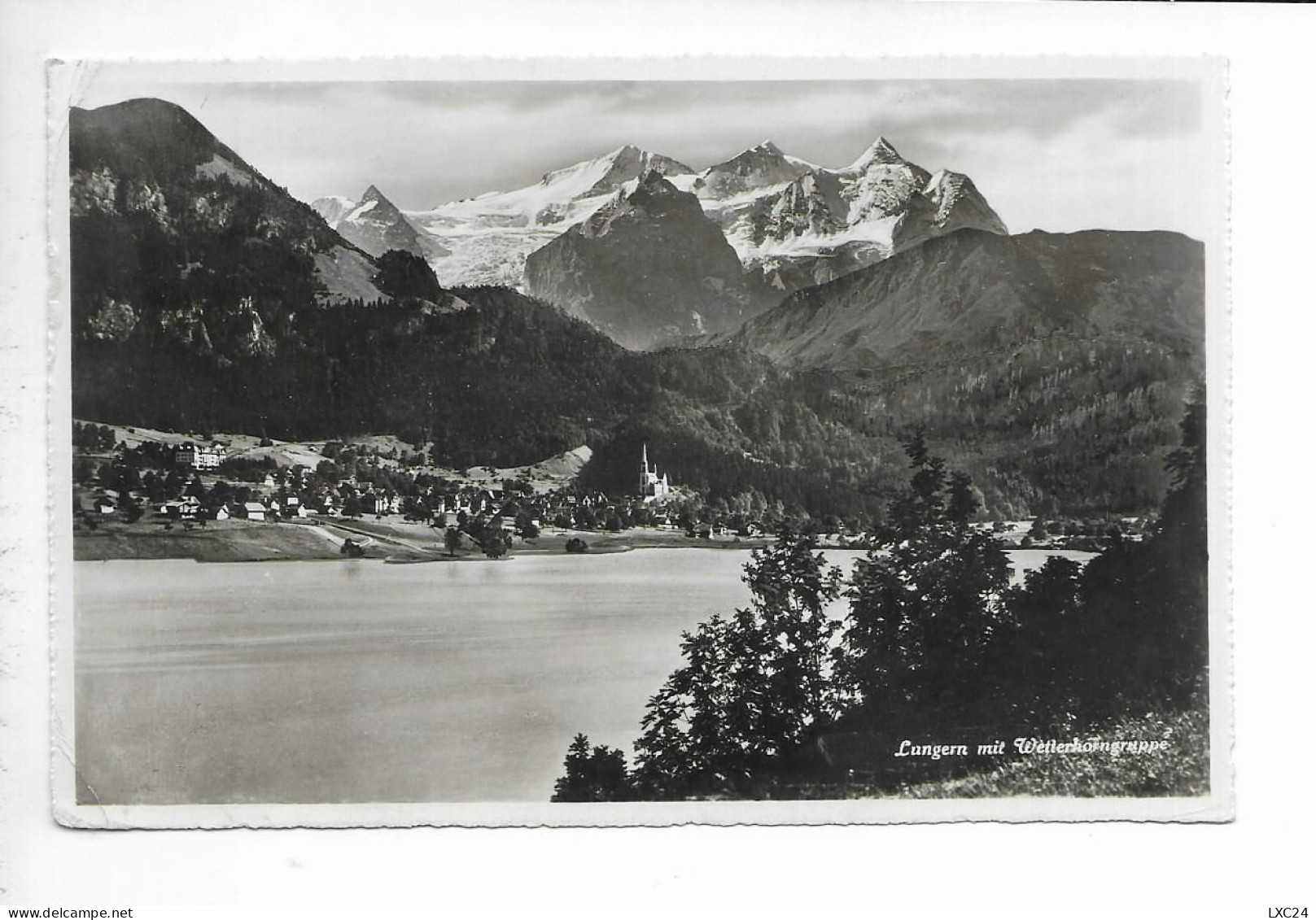 LUNGERN MIT WETTERHORNGRUPPE. - Lungern