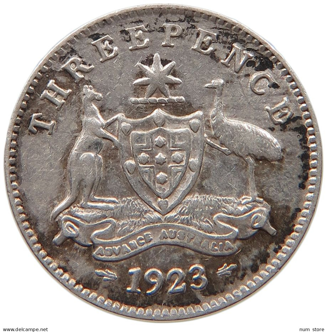 AUSTRALIA THREEPENCE 1923 George V. (1910-1936) RARE #s017 0127 - Threepence