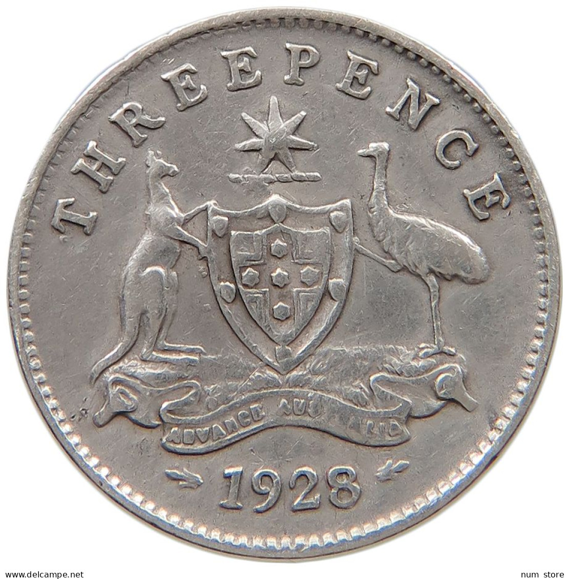AUSTRALIA THREEPENCE 1928 George V. (1910-1936) #a064 0577 - Threepence