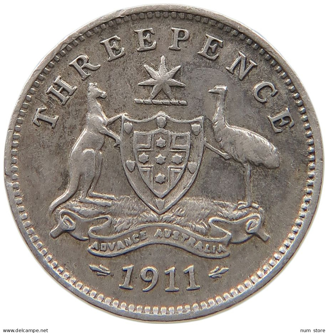 AUSTRALIA THREEPENCE 1911 George V. (1910-1936) #a034 0201 - Threepence