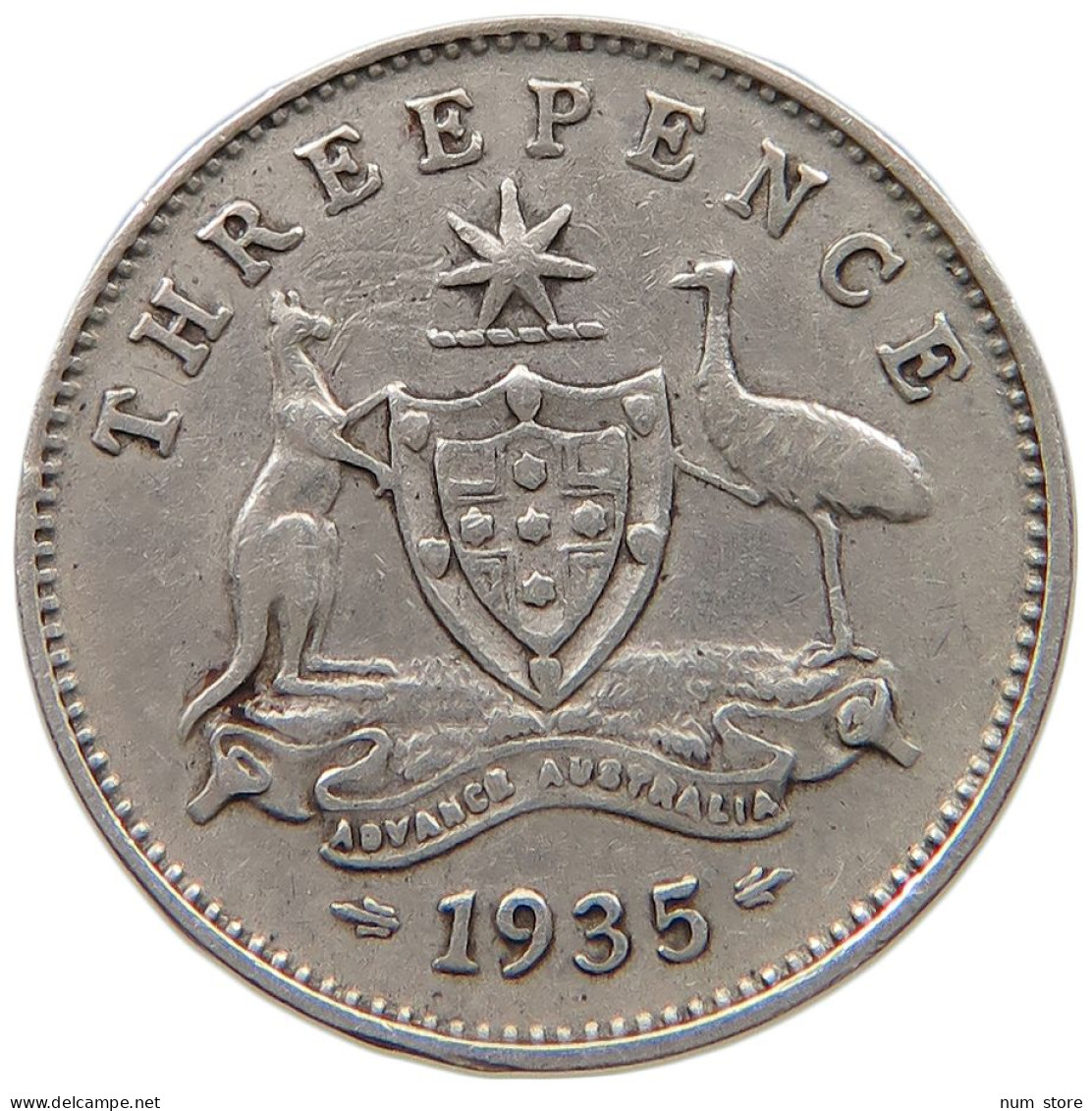 AUSTRALIA THREEPENCE 1935 George V. (1910-1936) #a044 1023 - Threepence