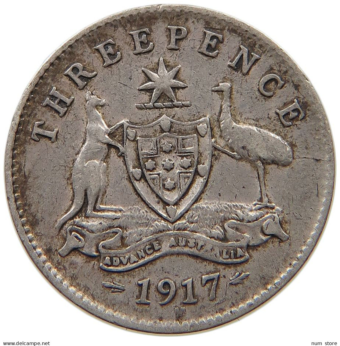 AUSTRALIA THREEPENCE 1917 George V. (1910-1936) #a033 0199 - Threepence