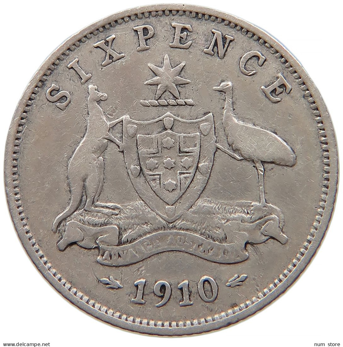AUSTRALIA SIXPENCE 1910 Edward VII., 1901 - 1910 #t011 0271 - Sixpence