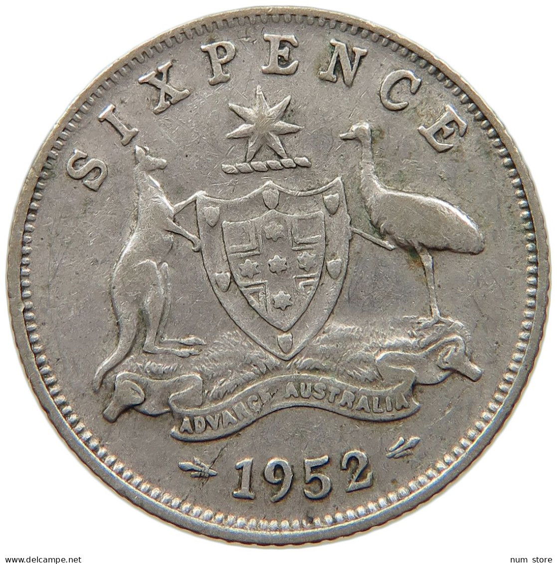 AUSTRALIA SIXPENCE 1952 George VI. (1936-1952) #s017 0049 - Sixpence