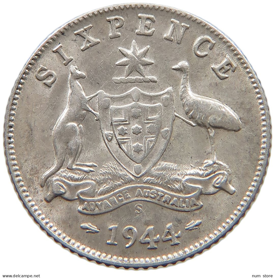 AUSTRALIA SIXPENCE 1944 S George VI. (1936-1952) #c004 0395 - Sixpence