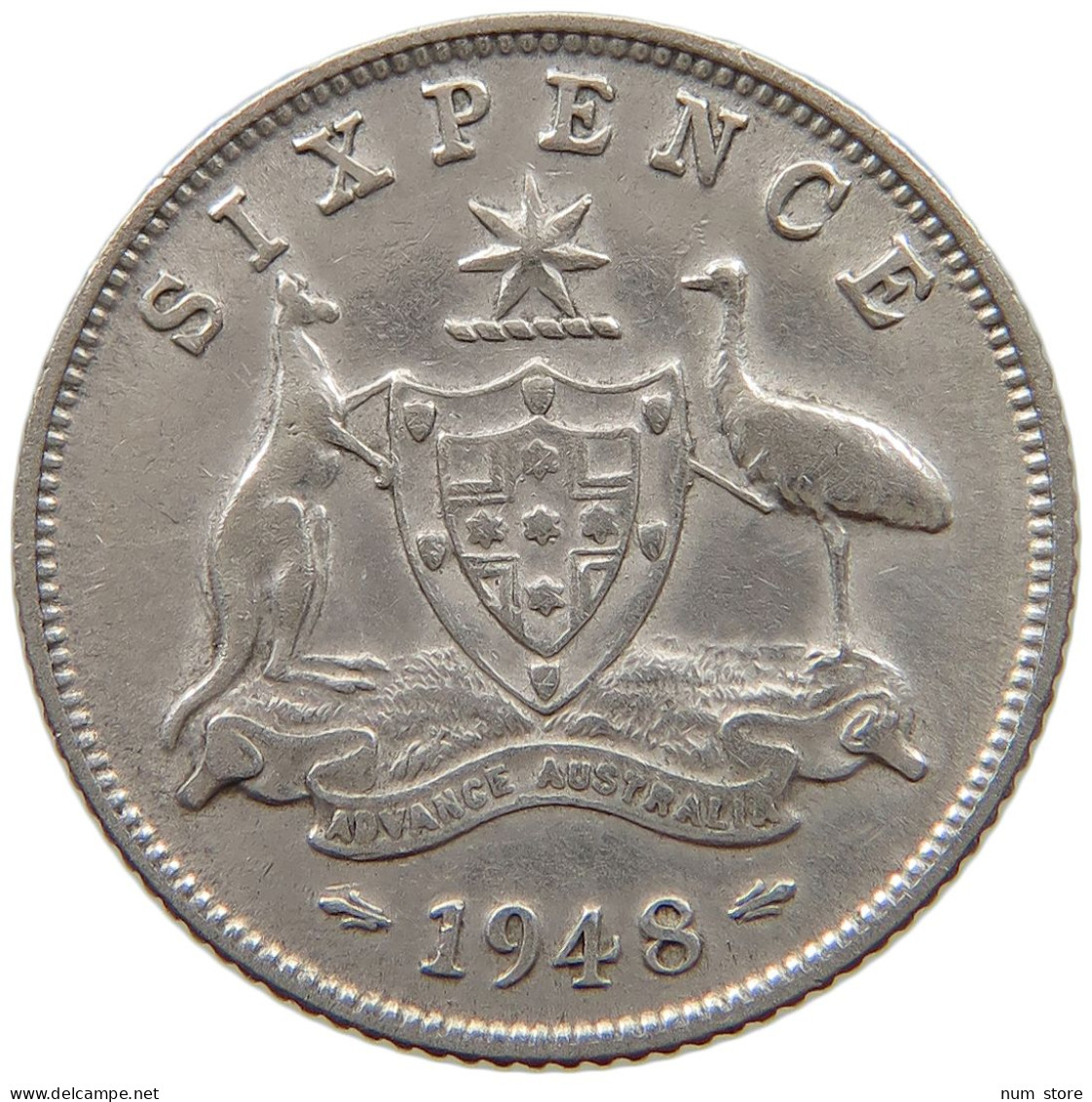 AUSTRALIA SIXPENCE 1948 George VI. (1936-1952) #a069 0253 - Sixpence