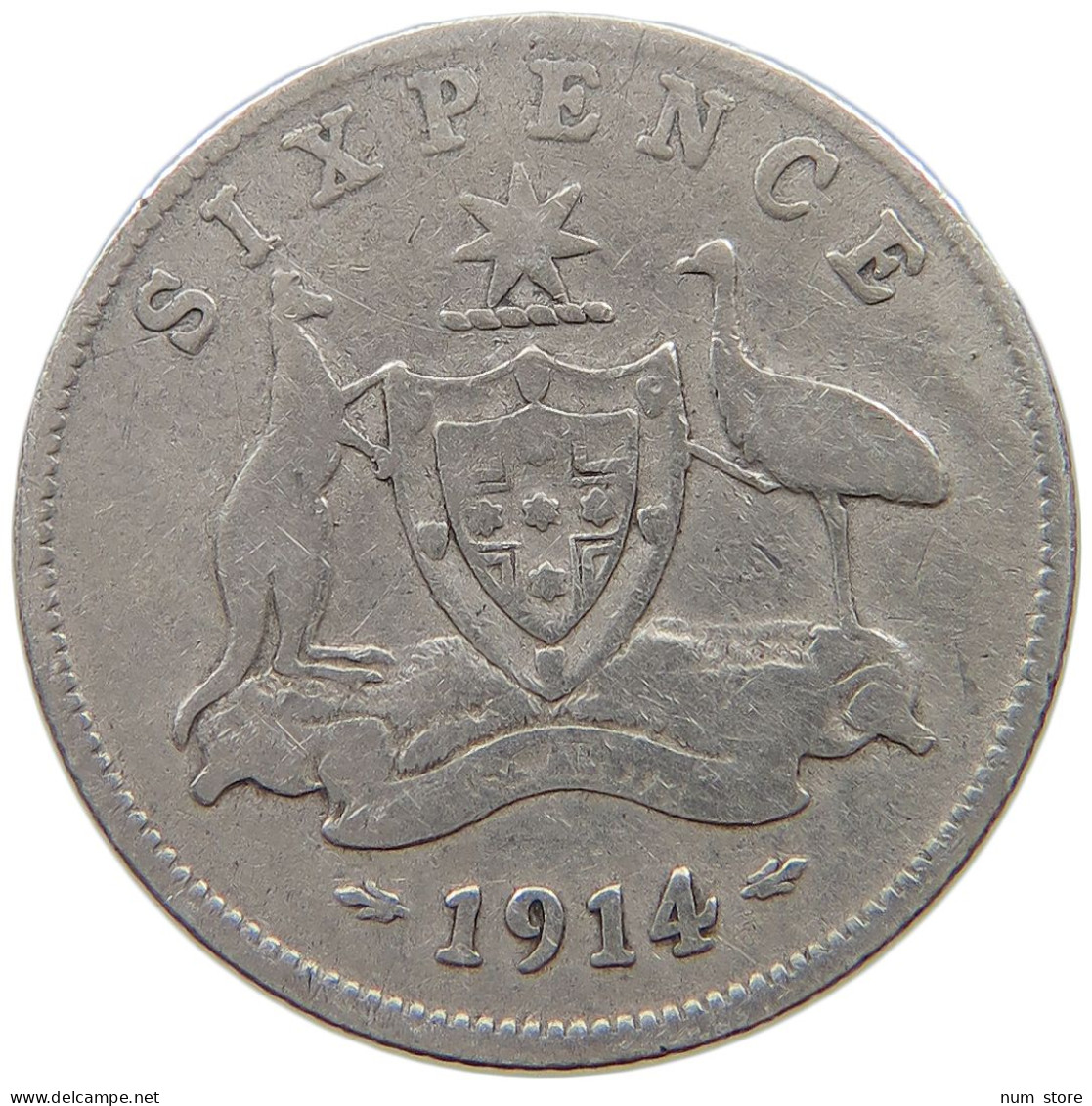 AUSTRALIA SIXPENCE 1914 George V. (1910-1936) #a069 0235 - Sixpence