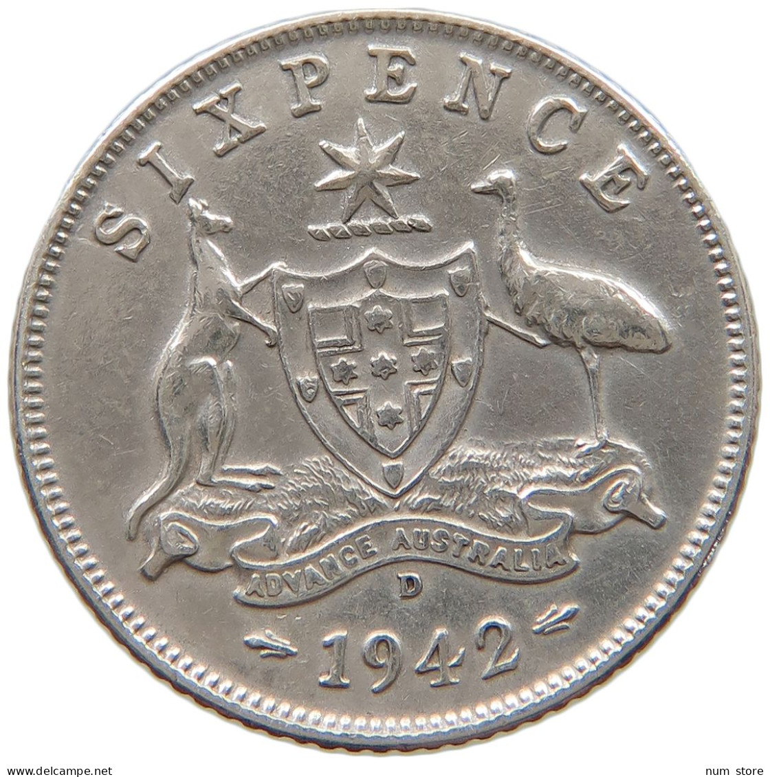 AUSTRALIA SIXPENCE 1942 D George VI. (1936-1952) #a064 0175 - Sixpence