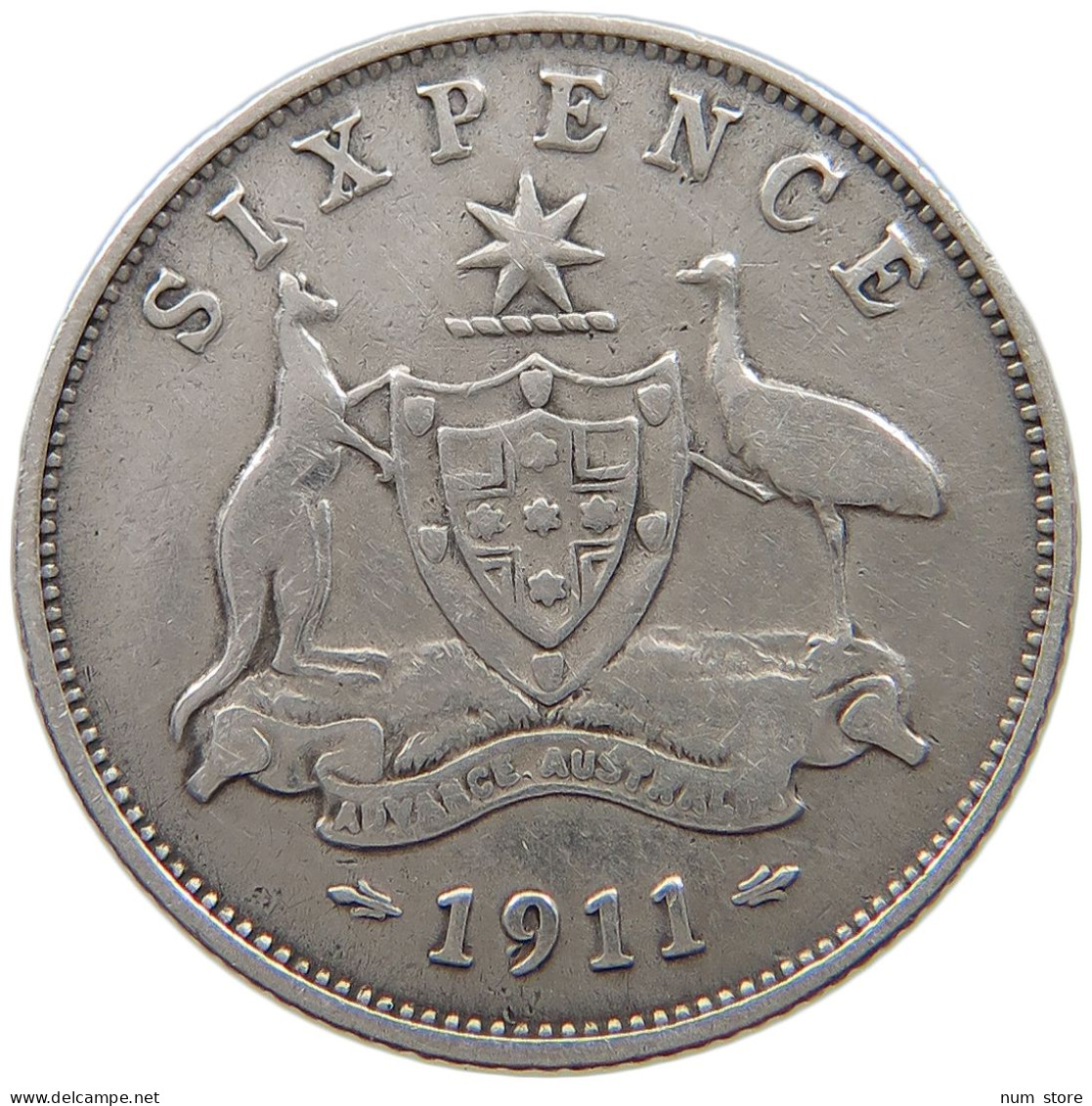 AUSTRALIA SIXPENCE 1911 George V. (1910-1936) #a004 0061 - Sixpence