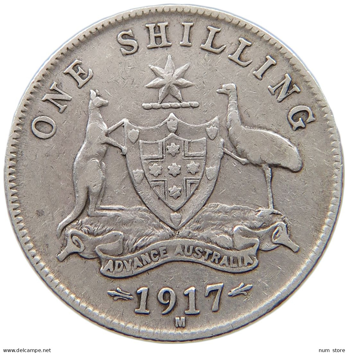 AUSTRALIA SHILLING 1917 M George V. (1910-1936) #t122 0197 - Shilling