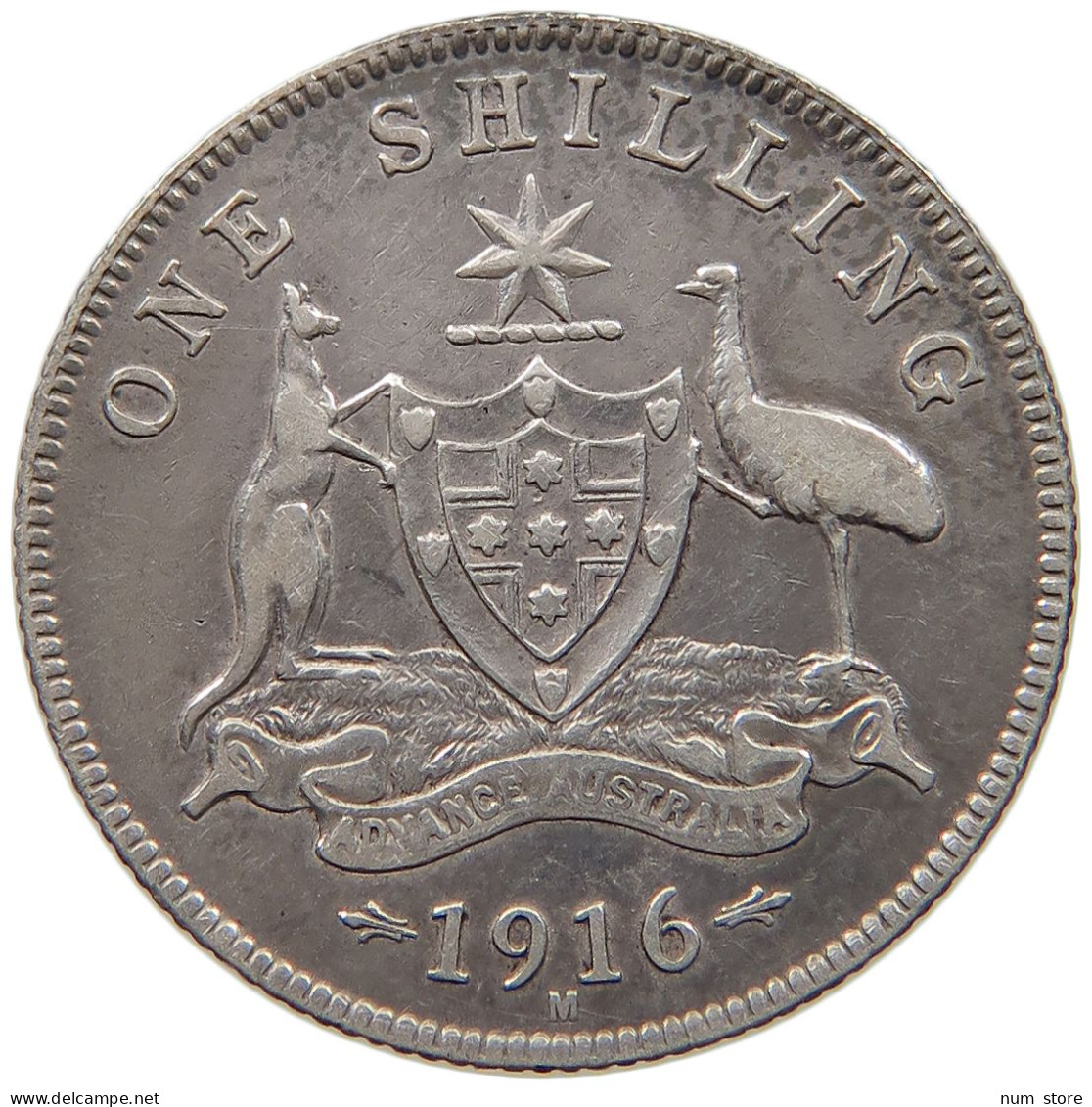 AUSTRALIA SHILLING 1916 M George V. (1910-1936) #c032 0279 - Shilling