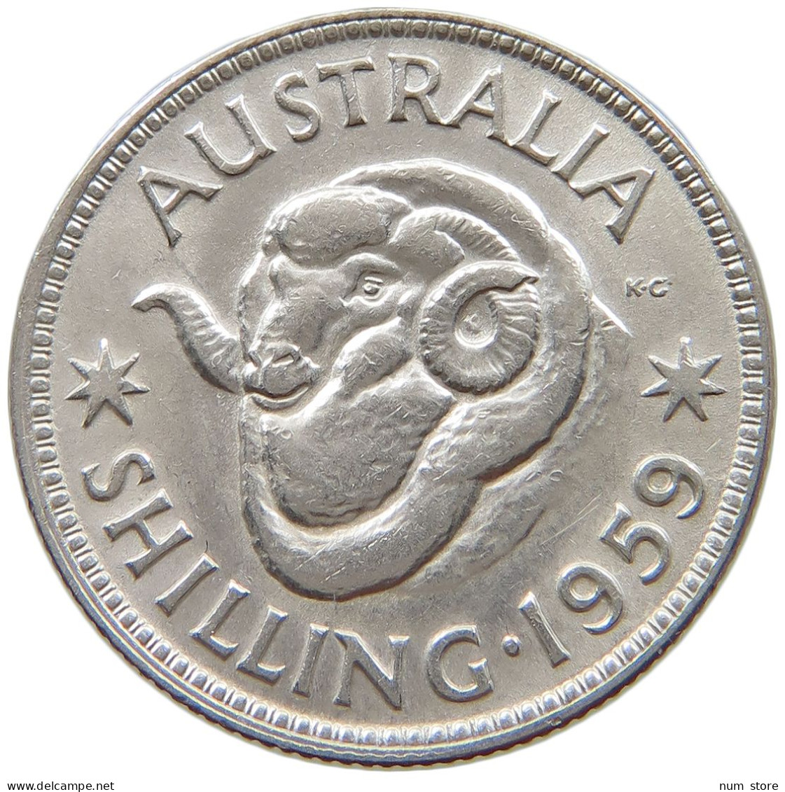 AUSTRALIA SHILLING 1959 Elizabeth II. (1952-) #a082 0347 - Shilling