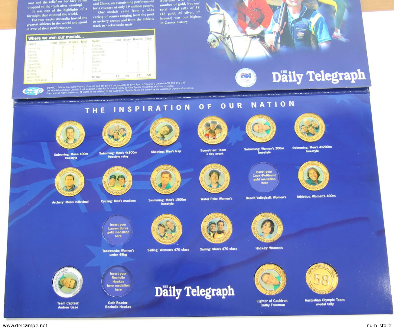 AUSTRALIA SET  DAILY TELEGRAPG OLYMPIC GOLD COLLECTION #bs09 0129 - Non Classés