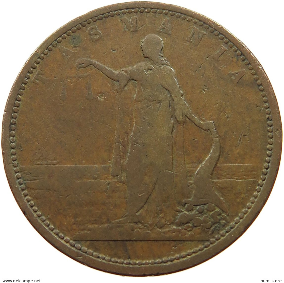 AUSTRALIA PENNY TOKEN  Victoria (1837-1901) HOBART TOWN DRAPER HOBART TOWN TASMANIA #t059 0163 - Penny