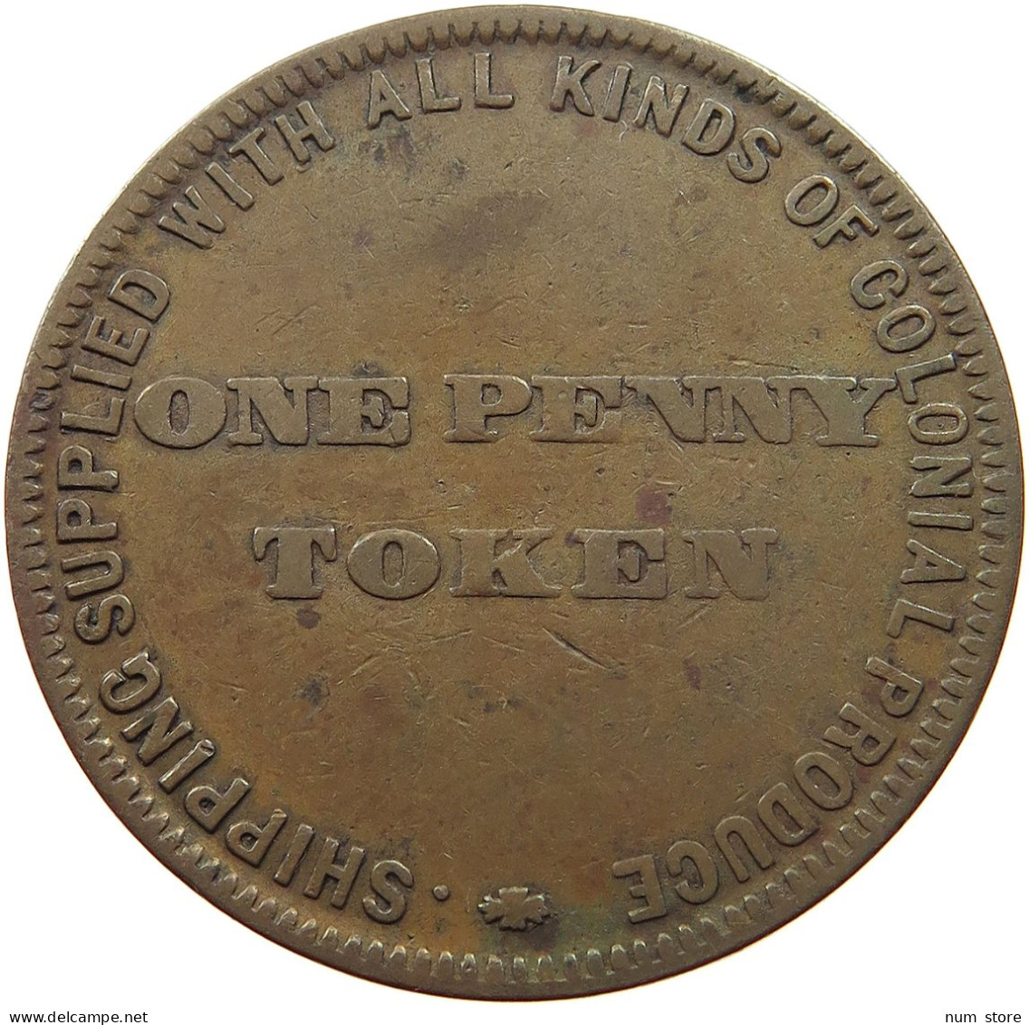 AUSTRALIA PENNY TOKEN  Victoria (1837-1901) HOBART TOWN LIPSCOMBE TASMANIA #t059 0165 - Penny