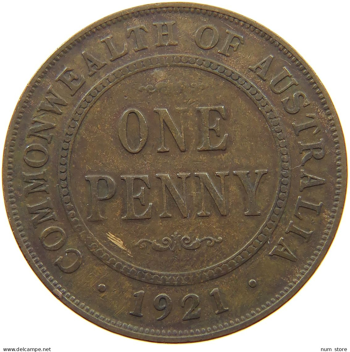 AUSTRALIA PENNY 1921 George V. (1910-1936) #s076 0551 - Penny