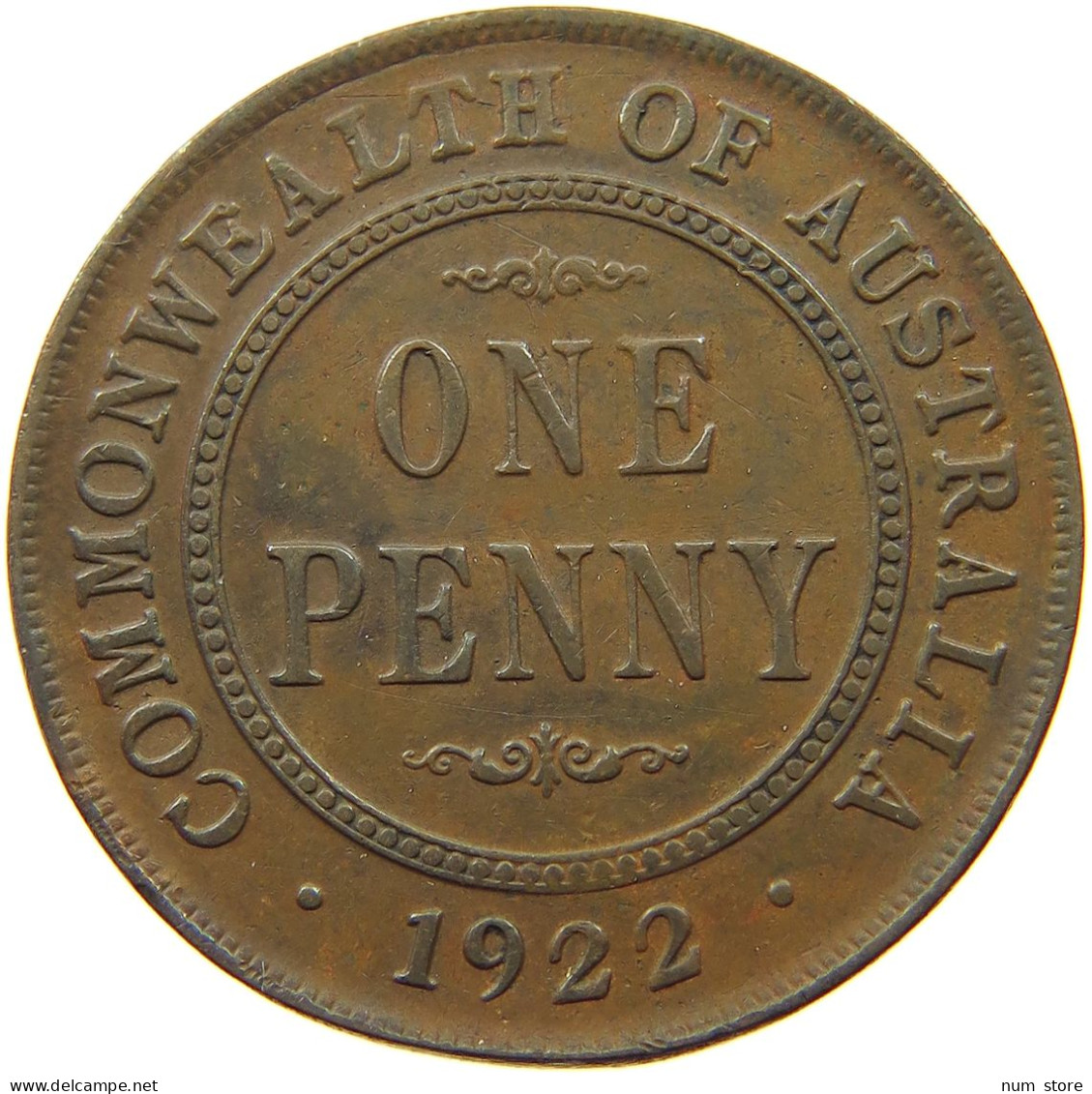 AUSTRALIA PENNY 1922 George V. (1910-1936) #s046 0133 - Penny