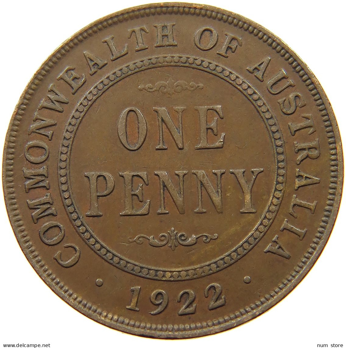 AUSTRALIA PENNY 1922 George V. (1910-1936) #s036 0055 - Penny