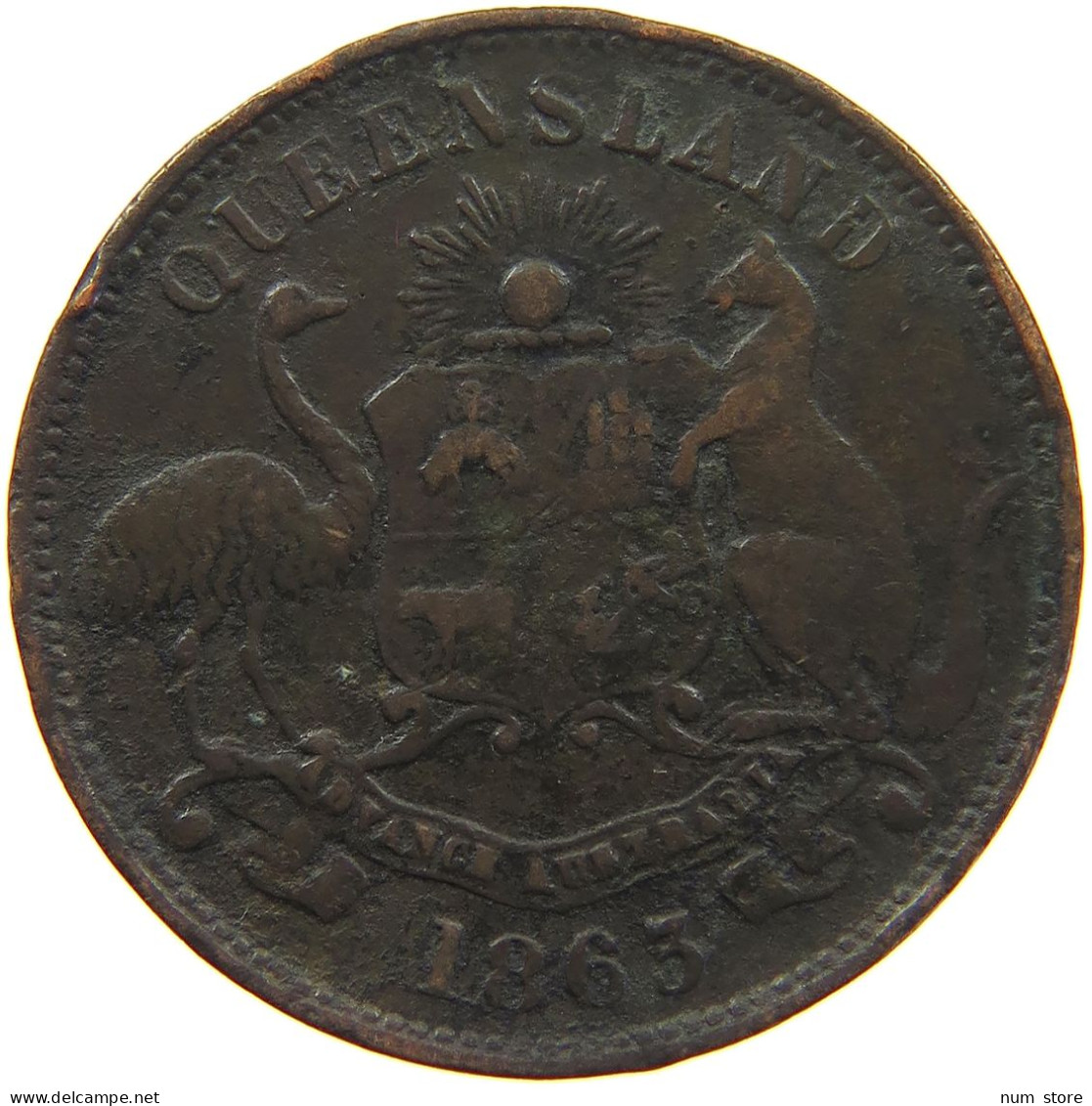 AUSTRALIA PENNY 1863 ROCKHAMPTON #c033 0281 - Penny