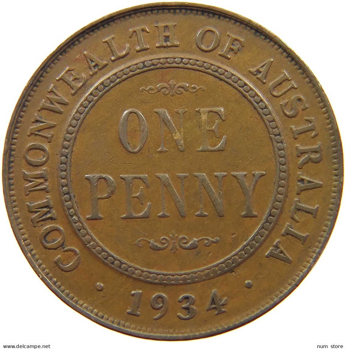 AUSTRALIA PENNY 1934 George V. (1910-1936) #a066 0033 - Penny