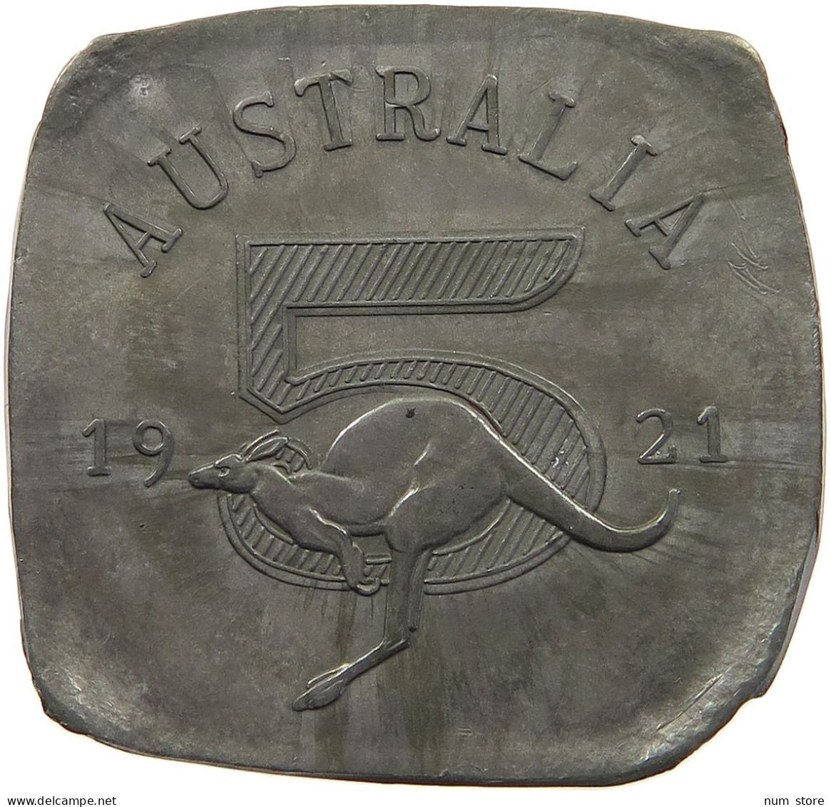 AUSTRALIA MEDAL 1921 AUSTRALIA LEAD UNIFACE MEDAL 5 1921 KANGAROO #t084 0117 - Non Classés