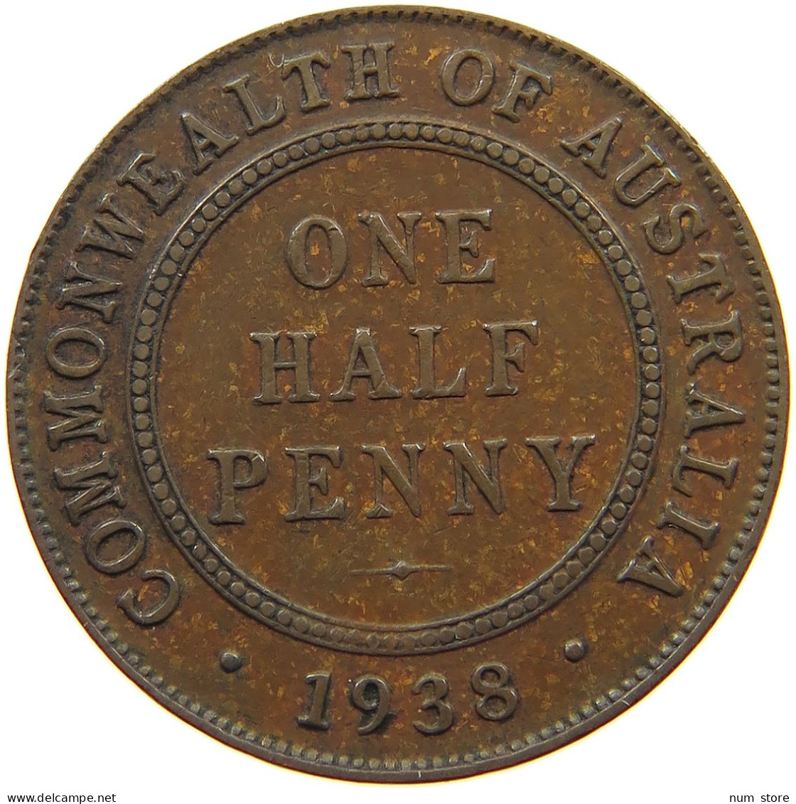 AUSTRALIA HALFPENNY 1938 George VI. (1936-1952) #a084 0433 - ½ Penny