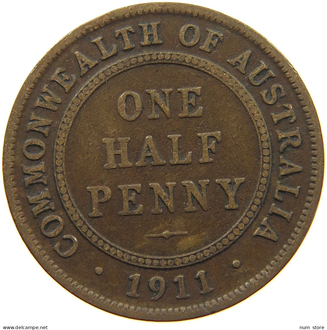 AUSTRALIA HALFPENNY 1911 George V. (1910-1936) #c028 0291 - ½ Penny