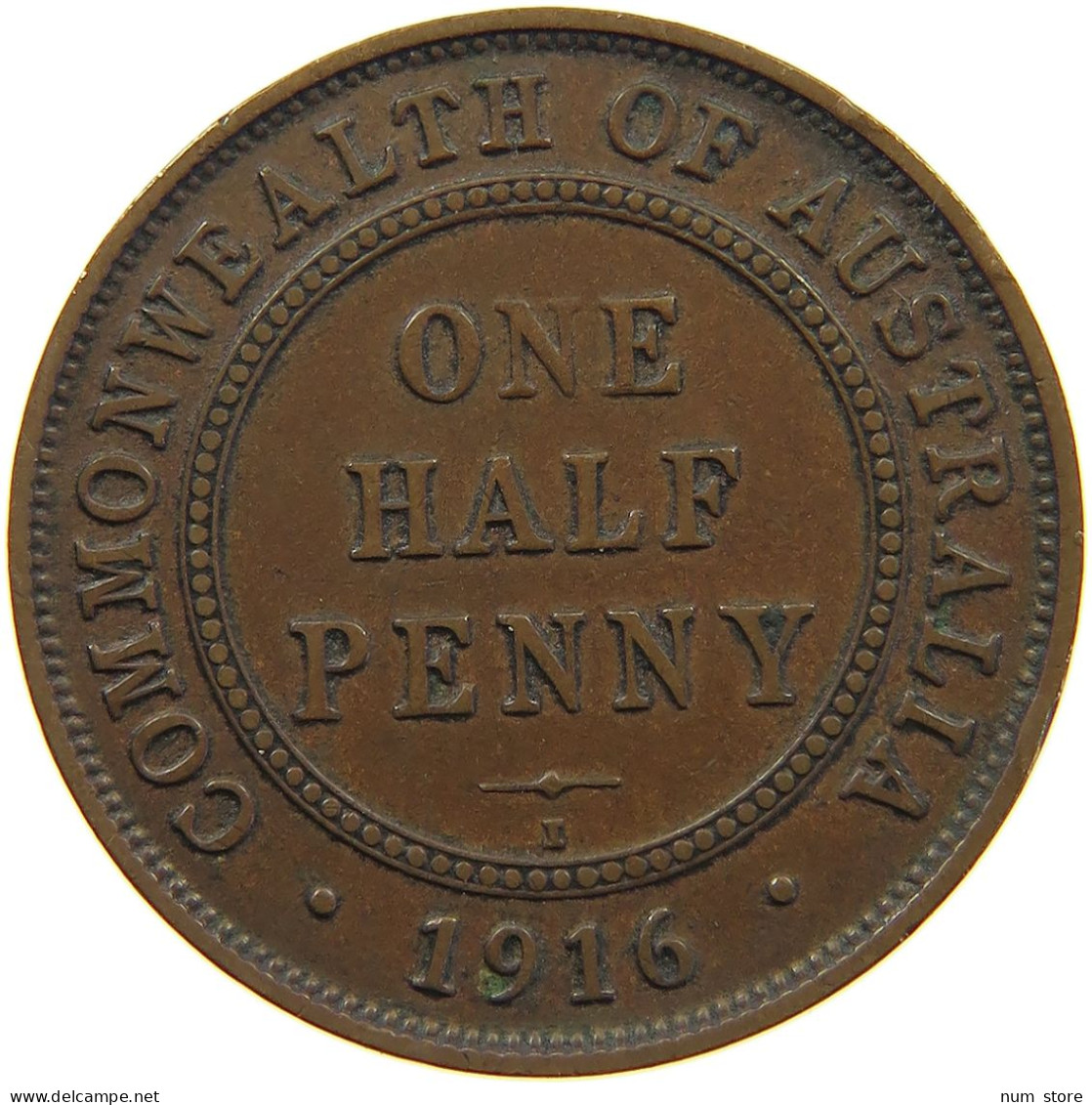 AUSTRALIA HALFPENNY 1916 George V. (1910-1936) #c022 0017 - ½ Penny