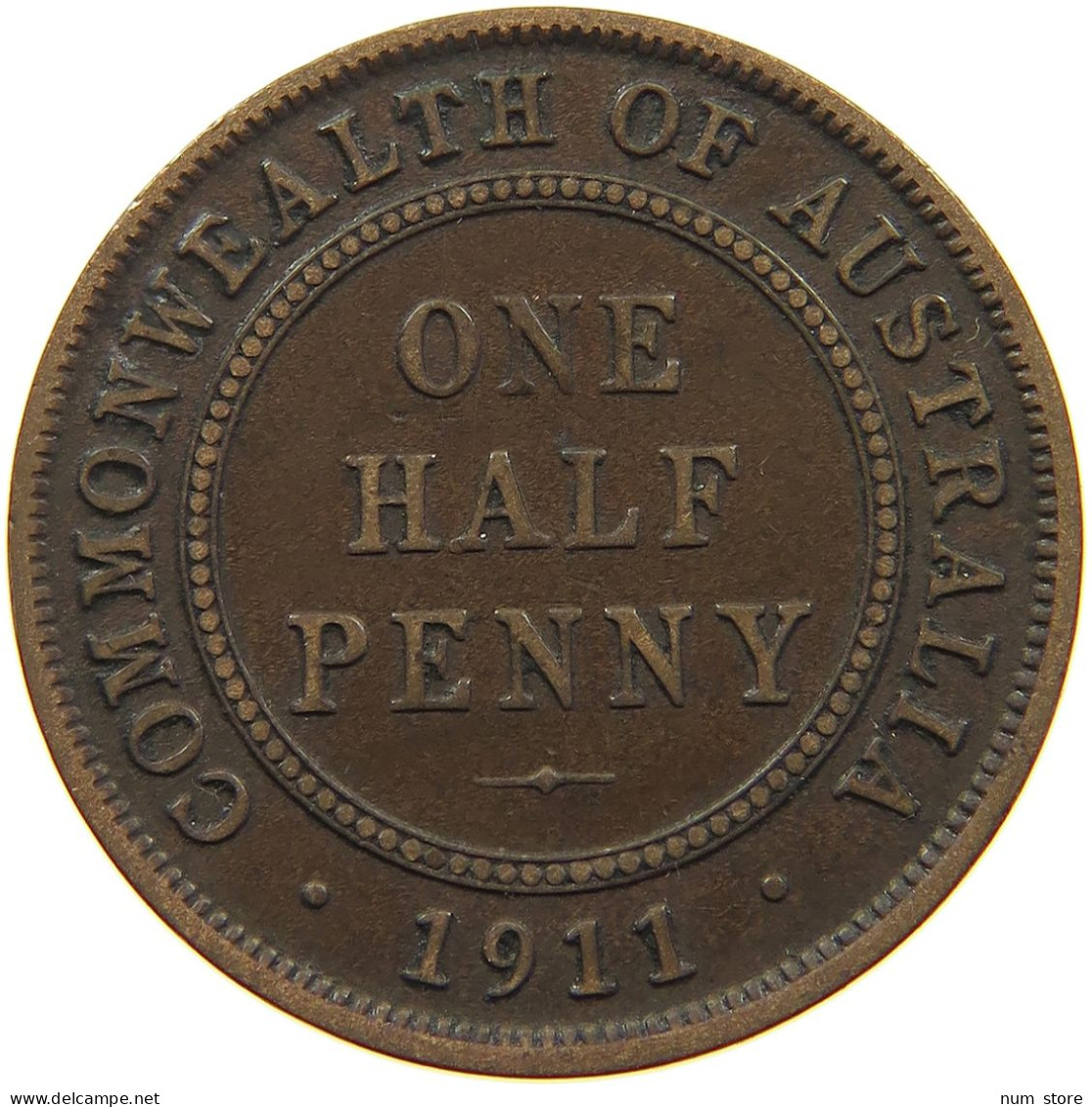 AUSTRALIA HALFPENNY 1911 George V. (1910-1936) #a066 0213 - ½ Penny