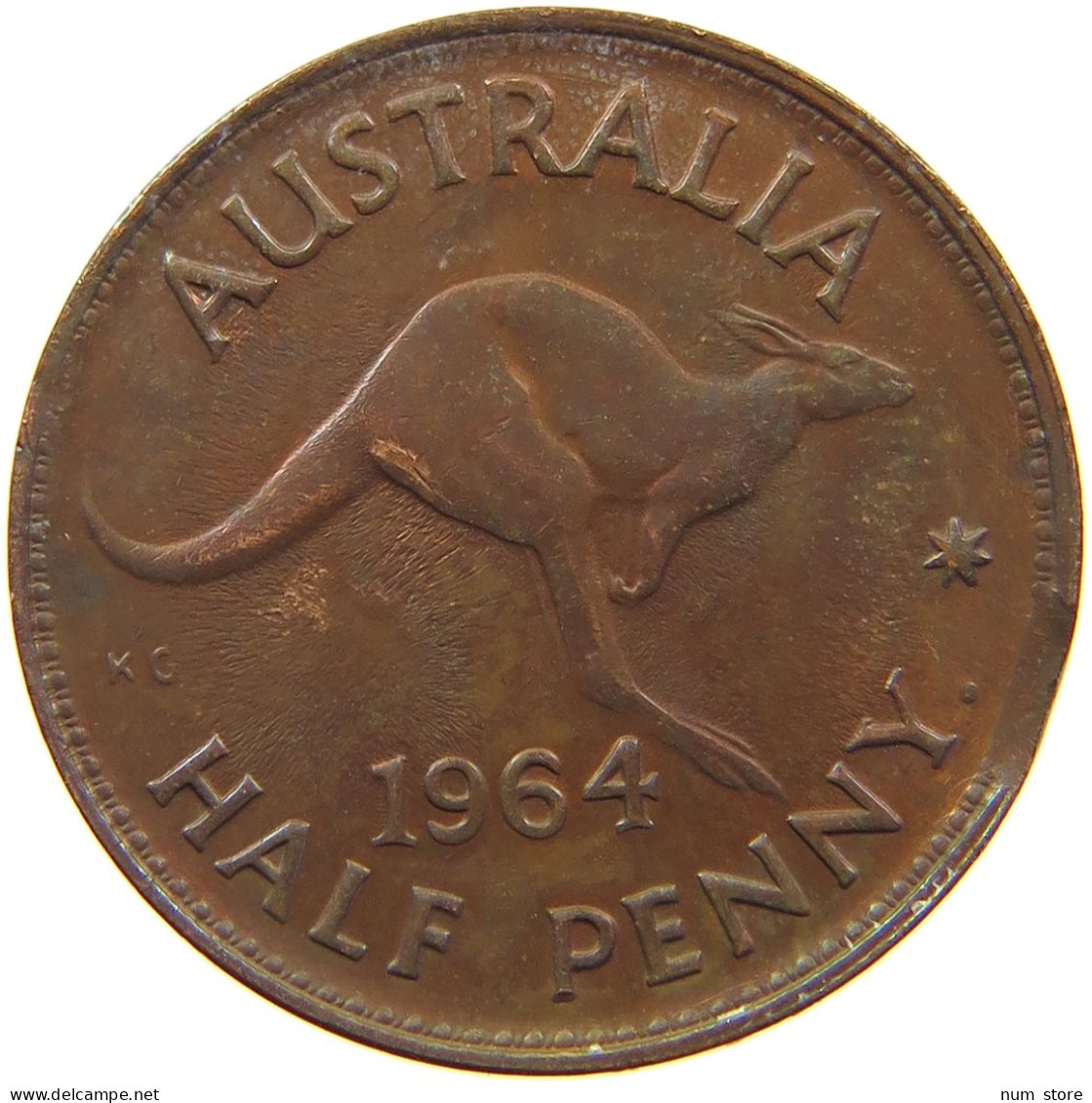 AUSTRALIA HALFPENNY 1964 Elizabeth II. (1952-) PLANCHET ERROR #a057 0757 - ½ Penny