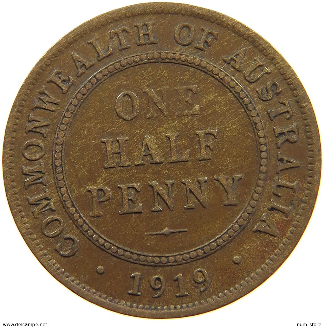 AUSTRALIA HALFPENNY 1919 George V. (1910-1936) #a062 0409 - ½ Penny