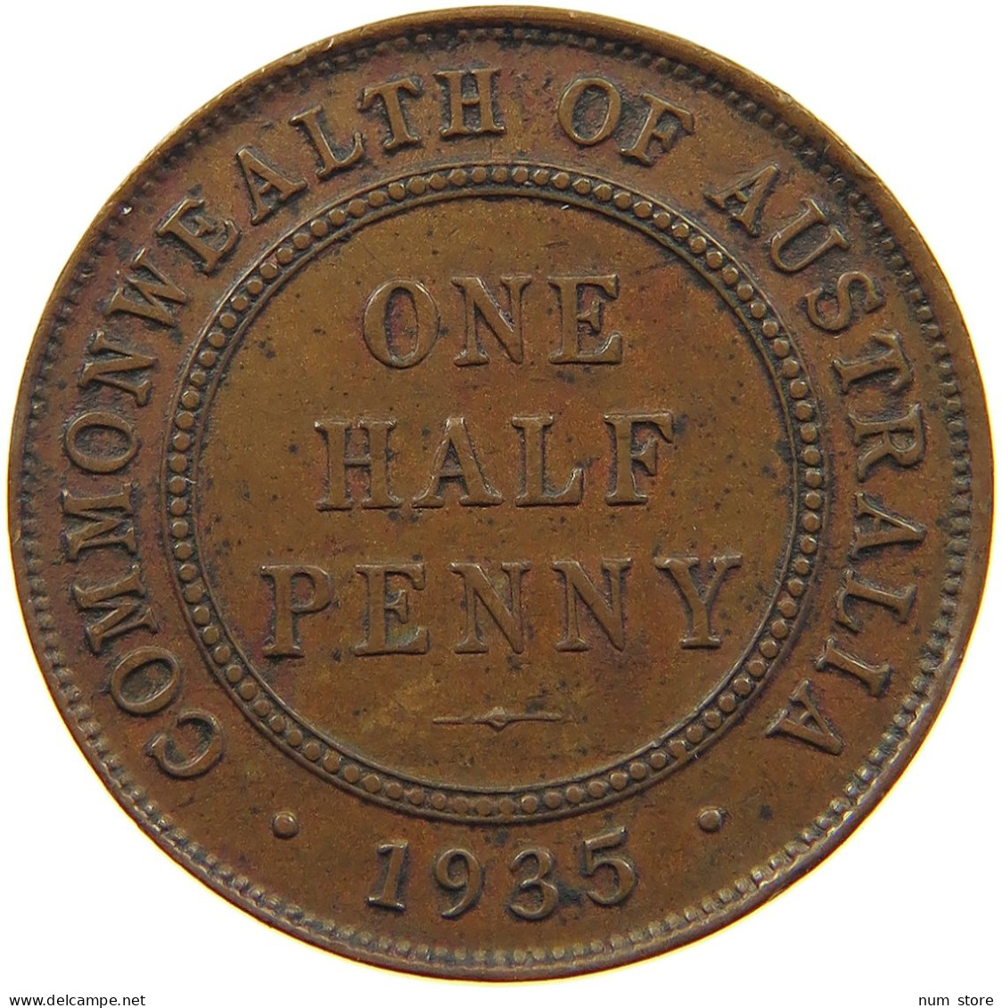 AUSTRALIA HALFPENNY 1935 George V. (1910-1936) #a032 0033 - ½ Penny