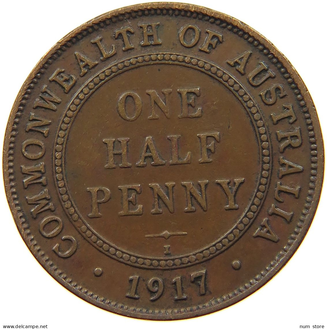 AUSTRALIA HALFPENNY 1917 George V. (1910-1936) #a011 0403 - ½ Penny