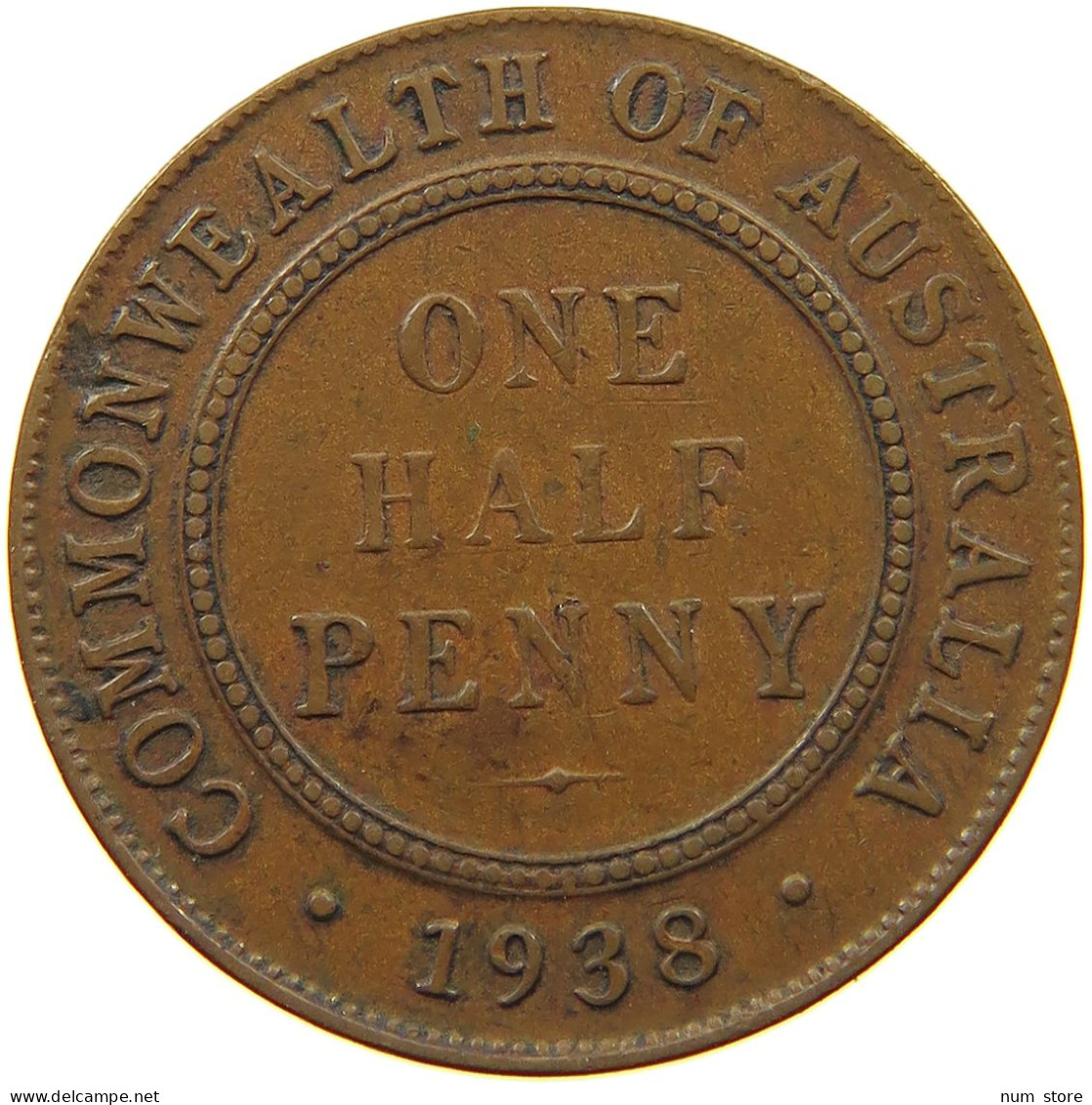 AUSTRALIA HALFPENNY 1938 George VI. (1936-1952) #a032 0037 - ½ Penny