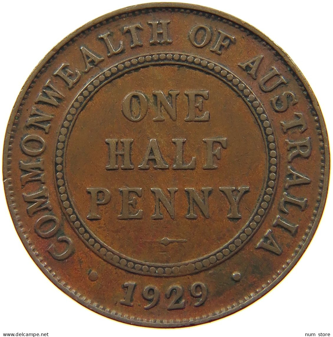 AUSTRALIA HALFPENNY 1929 George V. (1910-1936) #a010 0367 - ½ Penny