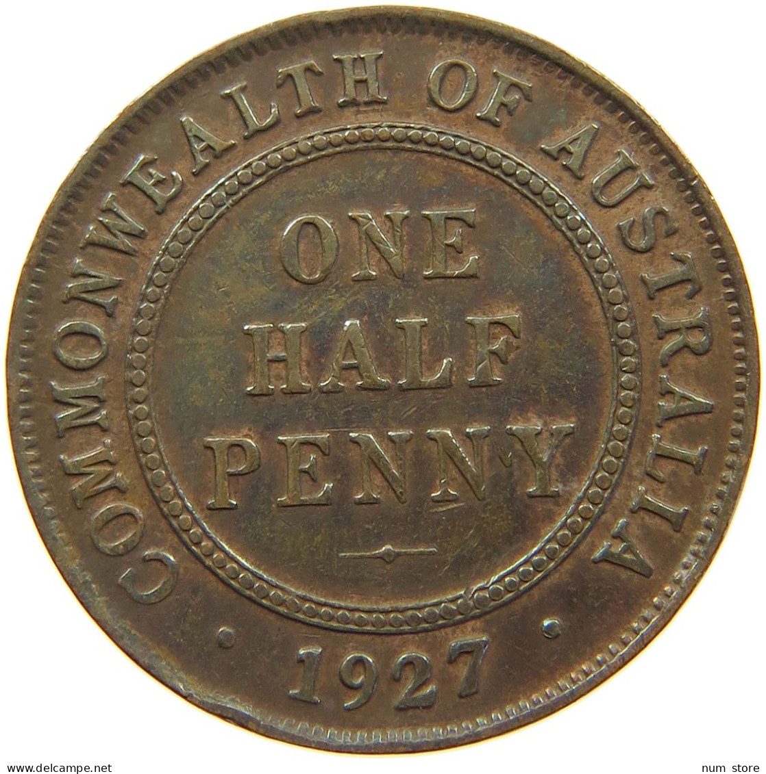 AUSTRALIA HALFPENNY 1927 George V. (1910-1936) #a057 0749 - ½ Penny