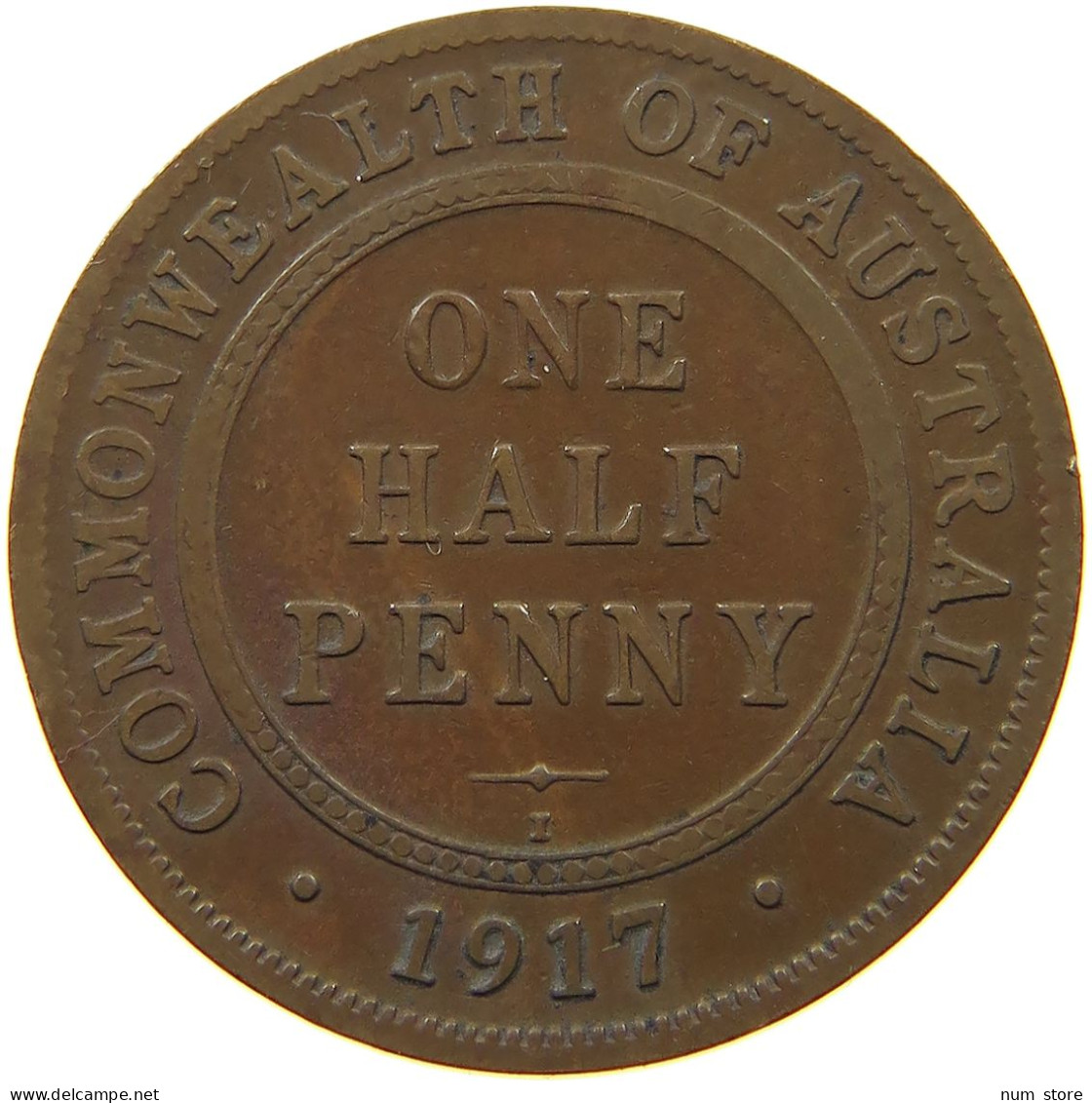AUSTRALIA HALFPENNY 1917 George V. (1910-1936) #a032 0035 - ½ Penny