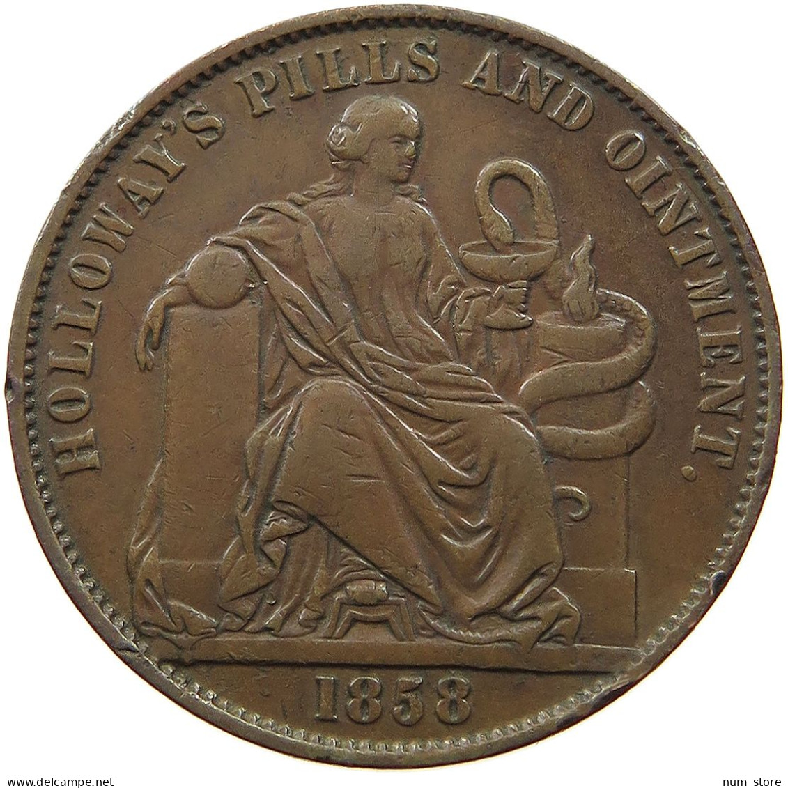 AUSTRALIA HALF PENNY TOKEN 1858 Victoria (1837-1901) PROFESSOR 1858 HOLLOWAY LONDON #t059 0201 - ½ Penny