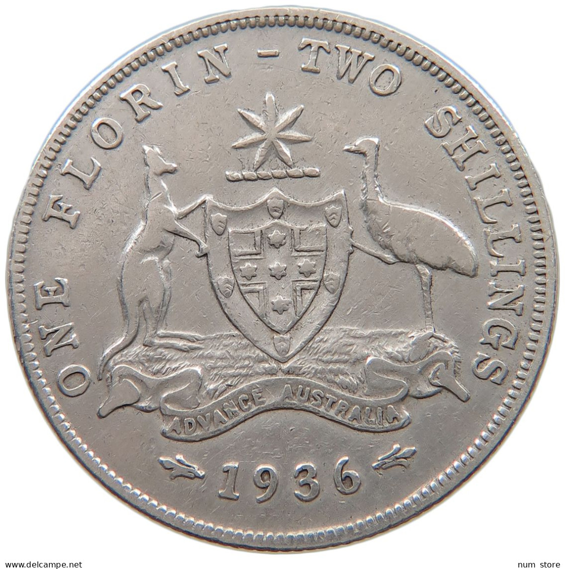 AUSTRALIA FLORIN 1936 George V. (1910-1936) #t156 0483 - Florin