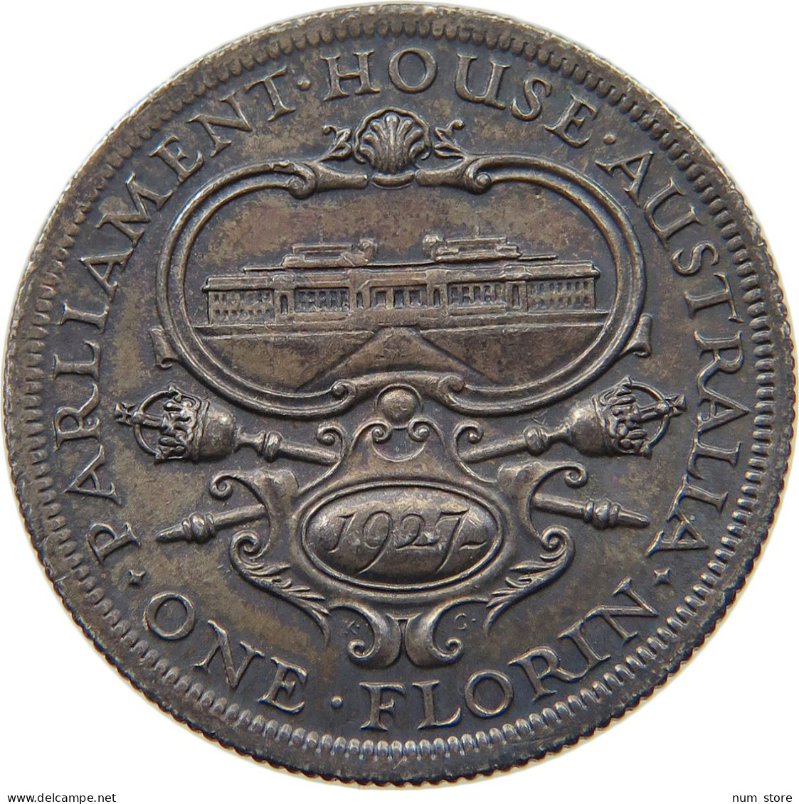 AUSTRALIA FLORIN 1927 George V. (1910-1936) #t121 0083 - Florin