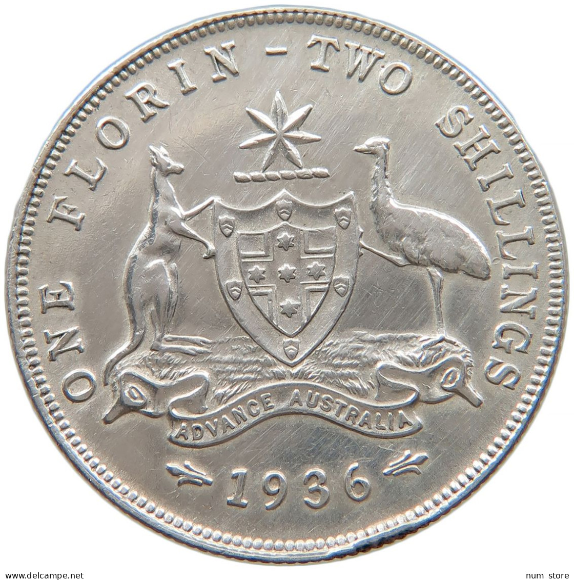 AUSTRALIA FLORIN 1936 George V. (1910-1936) #t011 0077 - Florin